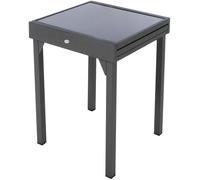 Table de jardin extensible PIAZZA Graphite 8 places - Aluminium traité époxy, Verre trempé Hespéride