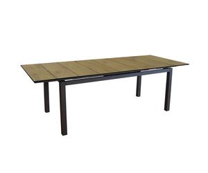 Table de jardin extensible Proloisirs Hivaoa 180 / 240 x 90 cm - Graphite / Bois