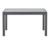 Table de jardin extensible rectangulaire 6 à 10 personnes - Structure aluminium - Plateau verre trempé - L 135-270 x H 75 x P 90