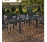 IDMarket - Table de Jardin Extensible rectangulaire Madrid 135-270 CM 8-12 Personnes Gris Anthracite