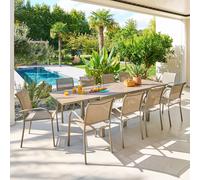 Table de jardin extensible 10 places PIAZZA aluminium époxy café - Hespéride