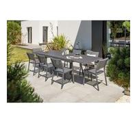 Table de jardin extensible Stockholm en aluminium coloris gris anthracite L.200/300 x l.96 x H.76 cm - DCB GARDEN