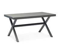 Table de Jardin extérieur Windy L 150 cm en Aluminium Gris pour 6 Personnes, résistante aux intempéries et Facile d'entretien, idéale pour terrasse ou Balcon