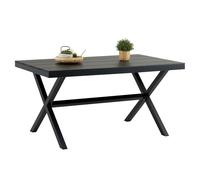 Table de Jardin extérieur Windy L 150 cm en Aluminium Noir pour 6 Personnes, résistante aux intempéries et Facile d'entretien, idéale pour terrasse ou Balcon