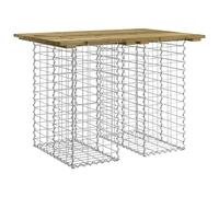 Table de jardin Gabion 100x70x72 cm Bois de pin imprégné | Bois traité sous pression, treillis en acier soudé, rempli de pierres, résistant aux intempéries, taille compacte