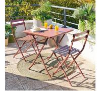 Table de jardin Greensboro 2 places pliable 70x70cm acajou - Hespéride