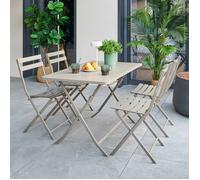 Table de jardin Greensboro 4 places pliable café 110x70cm - Hespéride