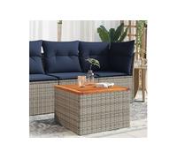 Vidaxl Table De Jardin Gris 55x55x37 Cm Résine Tressée Et Bois Acacia