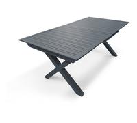 DCB Garden Table de jardin Floride – Aluminium Gris anthracite 10 places 180/240 x 100 cm
