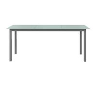 Table de jardin Gris clair 190x90x74 cm Aluminium et verre Dilwe7314126944876