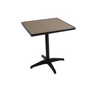 Table de jardin HWC-J95 aluminium aspect bois noir, gris
