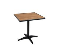 Table De Jardin Hwc-J95, Table De Balcon Table De Bistrot, Gastronomie Aluminium Aspect Bois Noir, Teak Marron