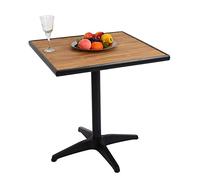 Table de Jardin HWC-J95 Aluminium Aspect Bois Noir Teak