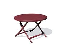 Table de jardin ronde pliante en aluminium rouge carmin