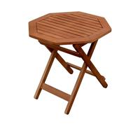 Petite table de jardin table d'appoint en bois table de balcon petite ronde, eucalyptus pliable 100% FSC huilé, DxH 50x50 cm