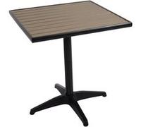 Table de jardin MENDLER HWC-J95 aluminium aspect bois noir, gris G