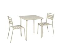 Table de jardin métal + 2 assises beige Amélia
