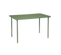 Table de jardin métal 4 places vert Amelia 120x70cm traitement antirouille lattes et bords arrondis Vert