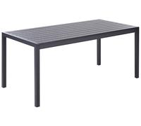 Beliani Table de Jardin Moderne pour 6 Personnes 180 x 90 cm en Aluminium Extérieur Noir Vernio