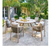 Hespéride - Table de Jardin nelora 8 Places Ronde Beige