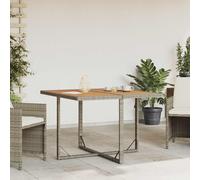 Table de Jardin Noir 109x107x74 cm Résine Tressée Bois Massif Terrasse vidaXL