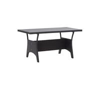 vidaXL Table de jardin Noir 120x70x66 cm Résine tressée 316585