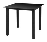 Table De Jardin Noir 80 X 80 X 74 Cm Aluminium Et Verre Noir