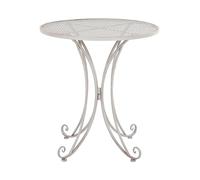 Table de Jardin ou Terrasse Type Bistro Ronde 71 cm en Métal Gris Design Classique et Romantique Beliani