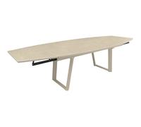 Table de jardin - Ovale - Crème - Aluminium - 18/12 personnes - 80 / 230 / 280 x 110 cm - Manta - PROLOISIRS