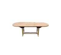 Table de jardin ovale extensible 10 places en teck brut KAJANG
