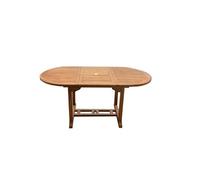 Concept Usine – Table de jardin Kajang 6 – Ovale extensible en teck brut 6 personnes – Marron