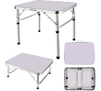 Table de Jardin Pique DAYPLUS - Nique Pliante - Table de Camping en Aluminium et MDF - 60 x 45 x 26/56 cm - 2 Réglable Hauteur