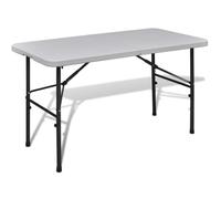 vidaXL Table de jardin pliable 122 cm en HDPE blanche (Blanc G)