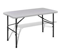 Table de jardin pliable 122 cm blanche en HDPE Blanc G