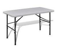 Table de jardin pliable 122 cm blanche en HDPE
