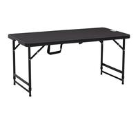 Table De Jardin Pliable 4 Personnes Table De Camping Pliable Hauteur Réglable Acier Époxy Plateau Hdpe Aspect Bois Gris