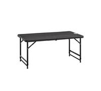 Outsunny Table de jardin rectangulaire Camping 4 pers – Pliable, réglable, HDPE, cadre acier, Gris