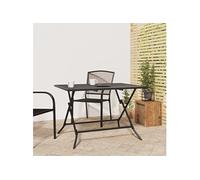 Table de jardin pliable anthracite 110x80x72 cm maille d'acier