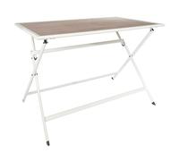 Home deco factory Table de jardin pliable Barcelone 110 cm Blanc et naturel G