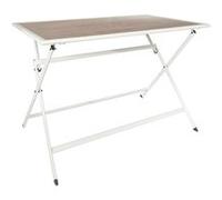 Table de Jardin Pliable "Barcelone" 110cm Blanc & Naturel G