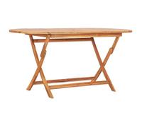 Table de jardin pliable en bois de teck massif - VidaXL - Ovale - 160x80x75 cm - Marron