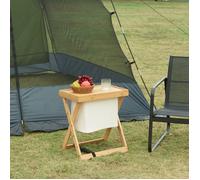 Table de jardin pliable Hattfjelldal 53 x 48 x 32 cm naturel crème noir