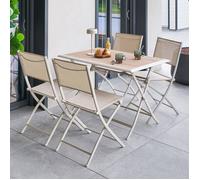 Hespéride Table de jardin pliante AZUA 4 places 110 x 71 cm beige