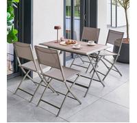 Table de jardin pliante 4 places 110x71cm AZUA café - Hespéride