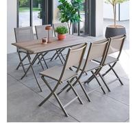 Table de jardin pliante 6 places 150x80cm AZUA café - Hespéride