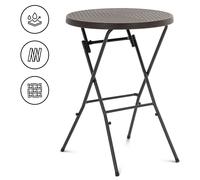 Table De Jardin Pliante 79 X 79 X 110 Cm 75 Kg Pour L'intérieur Et L'extérieur Noir Acier Polyéthylène Haute Densité (Pehd) Noir Helloshop26 14_0009974 Multicolore