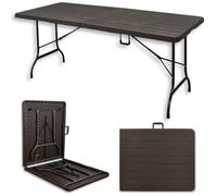 TERRE JARDIN - Table Pliante, 8 Places 180 x 74 x 74 cm 175 kg Max - Table Pliante Exterieur, Interieur Rectangulaire - Table de Jardin Pliante Blanche, Buffet, Fêtes, Camping - Stable et Robuste