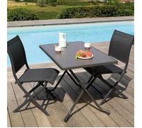 Table de jardin pliante acier époxy - Cola - L.110 x l.70 cm - 2 personnes