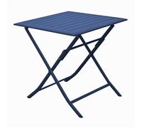 Table de jardin pliante acier plateau aluminium - Lorita - L.70 x l.70 cm - 2 personnes