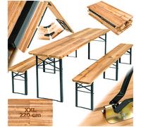 Table de jardin pliante avec bancs Ensemble de tente à bière 3 pièces